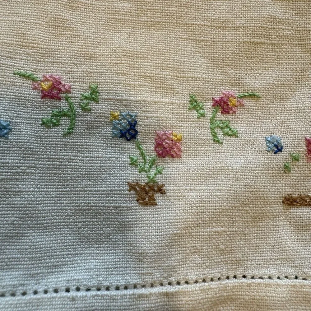 Embroidered Vtg Fingertip Finger Guest Hand Tea Towels (3) Cross Stitch Ducks